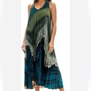 Socialite Green and Blue Maxi Dress